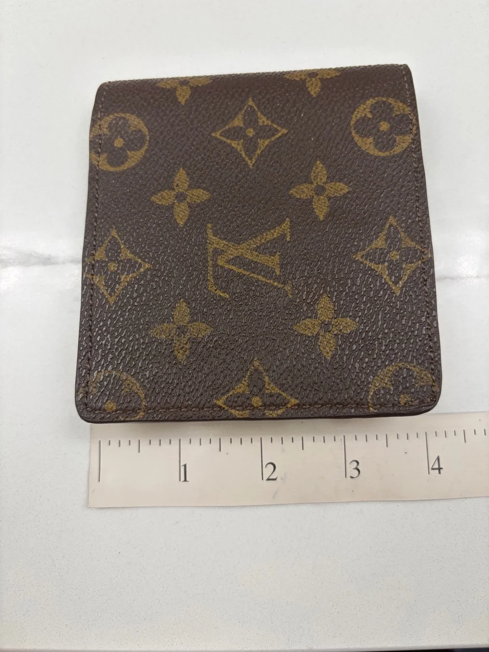 Vintage Black Louis Vuitton Brown Monogram Canvas Bi-Fold Wallet